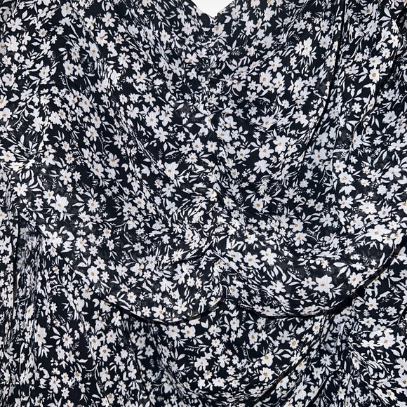 ASTR The Label Ruched Black White Floral Sweetheart Mini Dress Womens Size XL - Picture 7 of 13